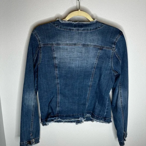 Bebe Pearl And Rhinestone Denim Jacket size small - Picture 5 of 5